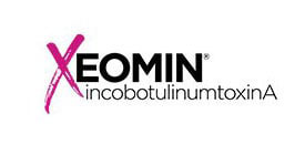 The image shows a logo with the text  XEOMIN  prominently displayed, followed by smaller text that reads  INKBOTTU INHIBITORI A,  indicating the product name and its category within the medical field.