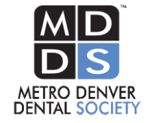 The image features a logo with text elements, including  MDS,  which stands for Metro Detroit Dental Society, and the acronym  MDDS  at the bottom right corner. The logo also includes a stylized letter  M  with a blue background and white text inside it.